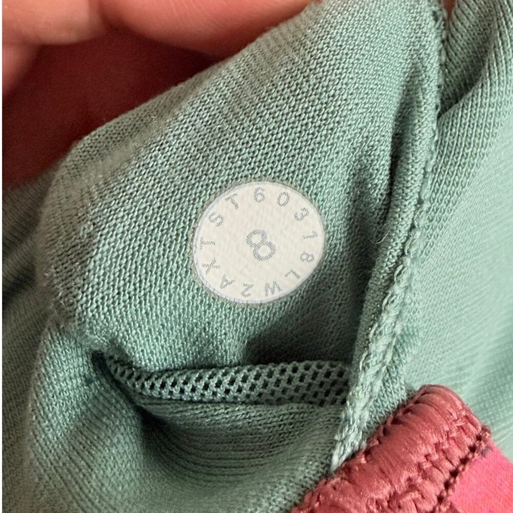 Lululemon Energy Bra Nulux Spectrum W2AXTS Pink Green Floral Stripe US 8 Sporty - Picture 3 of 10